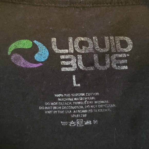 Liquid Blue Woodstock 3 Days of Peace and Music black tie dye tshirt Large - Picture 4 of 5